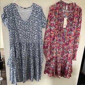 2 - packs Floral V-Neck Dresses Set XL